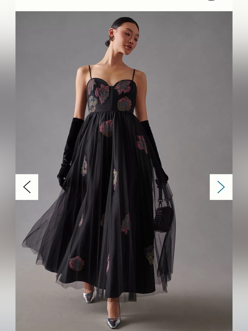 Geisha Designs Floral Tulle Corset Dress - Picture 9 of 12